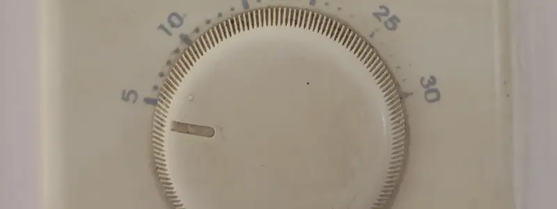 A simple dial thermostat on a wall